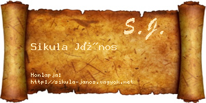 Sikula János névjegykártya