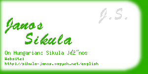 janos sikula business card
